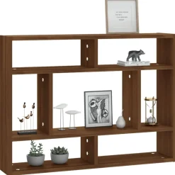 vidaXL Estantería de pared madera ingeniería roble marrón 75x16x55 cm Marrón roble Discount