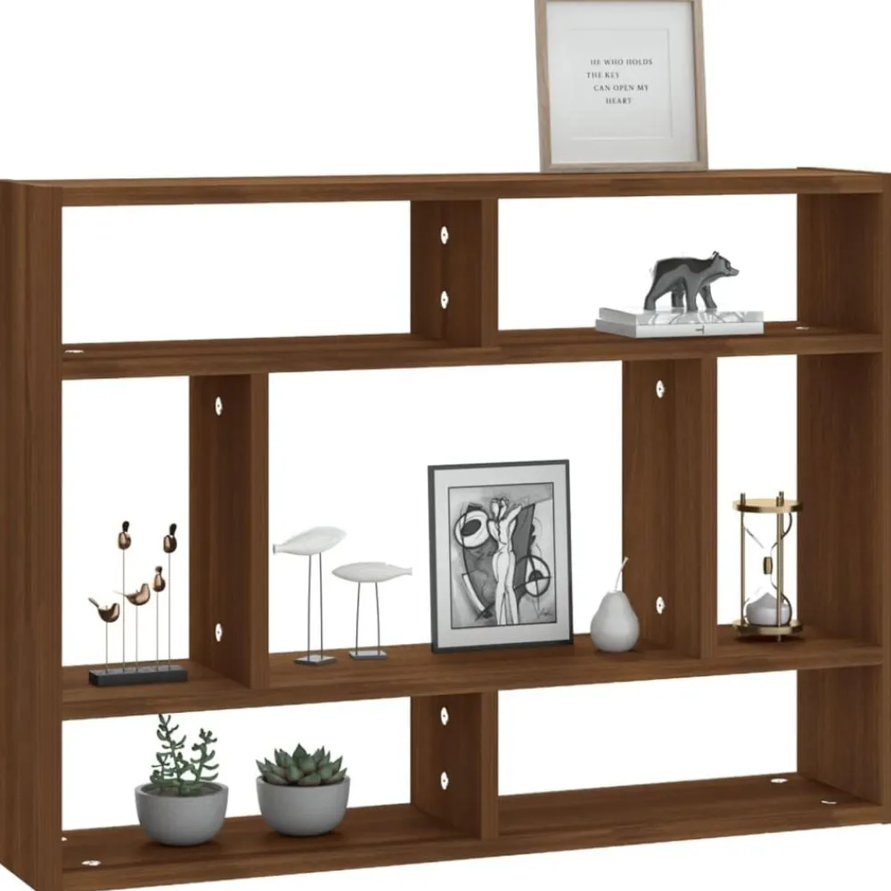 vidaXL Estantería de pared madera ingeniería roble marrón 75x16x55 cm Marrón roble Discount
