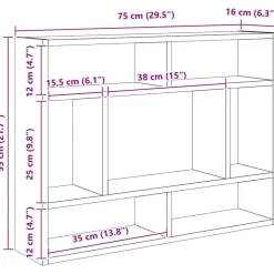 vidaXL Estantería de pared madera ingeniería roble marrón 75x16x55 cm Marrón roble Discount