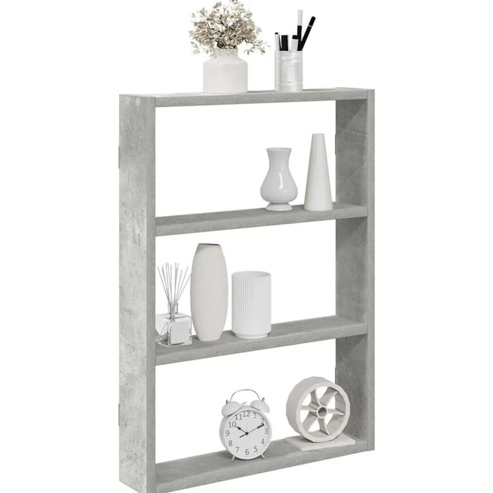 vidaXL Estanterías-Estantería de pared madera ingeniería gris hormigón 43x9x60 cm