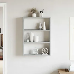vidaXL Estanterías-Estantería de pared madera ingeniería gris hormigón 43x9x60 cm