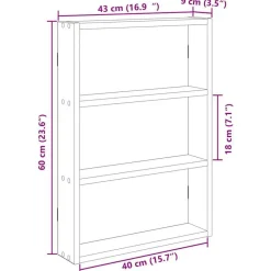 vidaXL Estanterías-Estantería de pared madera ingeniería gris hormigón 43x9x60 cm