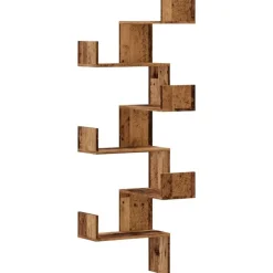 vidaXL Estantería de pared de esquina madera envejecida 45x45x147 cm Madera antigua Best