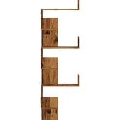 vidaXL Estantería de pared de esquina madera envejecida 45x45x147 cm Madera antigua Best