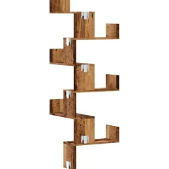 vidaXL Estantería de pared de esquina madera envejecida 45x45x147 cm Madera antigua Best