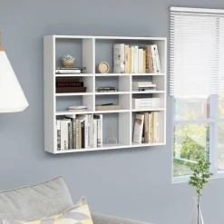vidaXL Estanterías-Estantería de pared madera contrachapada 90x16x78 cm