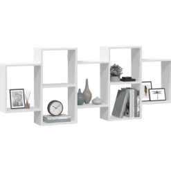 vidaXL Estantería de pared madera de ingeniería blanca 159x18x65 cm Blanco Sale