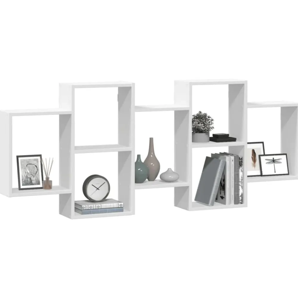 vidaXL Estantería de pared madera de ingeniería blanca 159x18x65 cm Blanco Sale