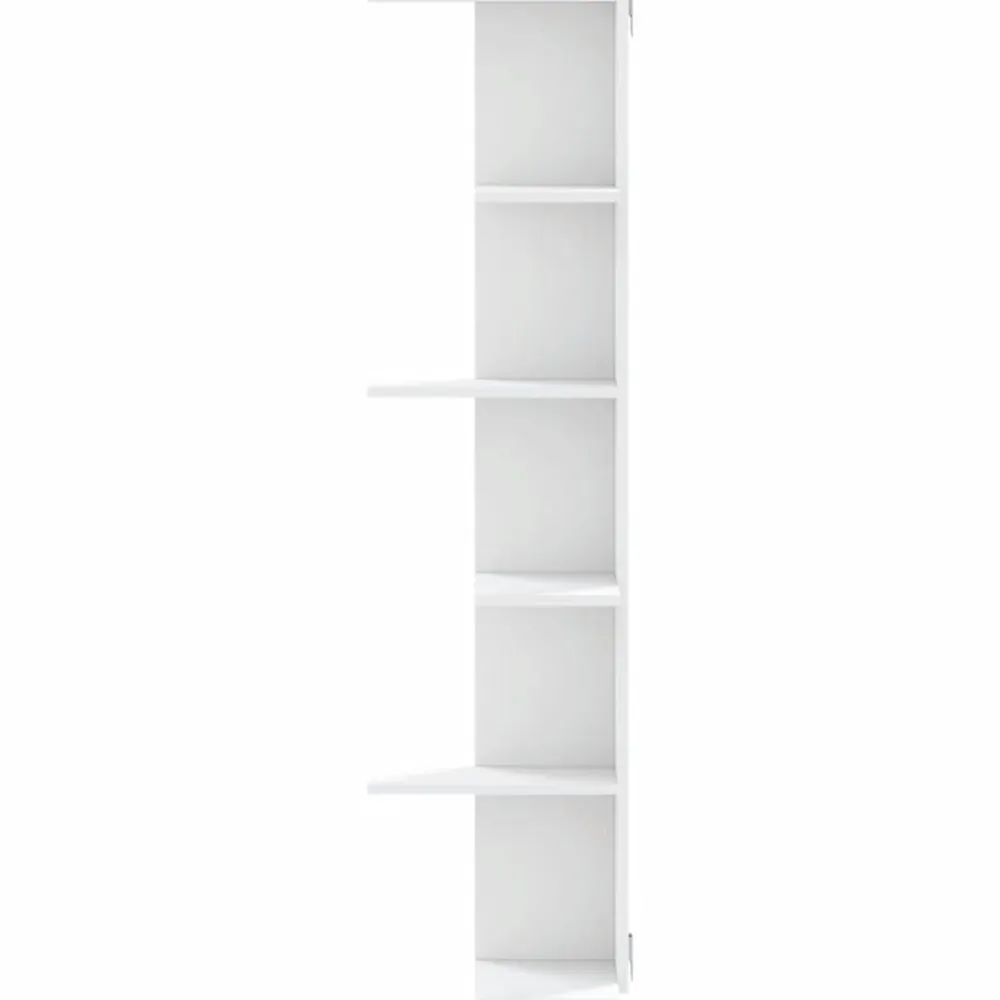 vidaXL Estantería de pared de esquina madera blanca 36,5x36,5x140 cm Blanco Clearance