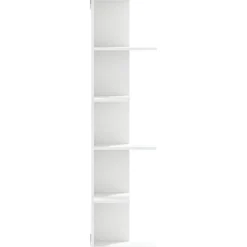 vidaXL Estantería de pared de esquina madera blanca 36,5x36,5x140 cm Blanco Clearance