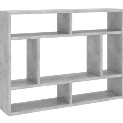 vidaXL Estanterías-Estantería de pared contrachapada gris hormigón 75x16x55 cm