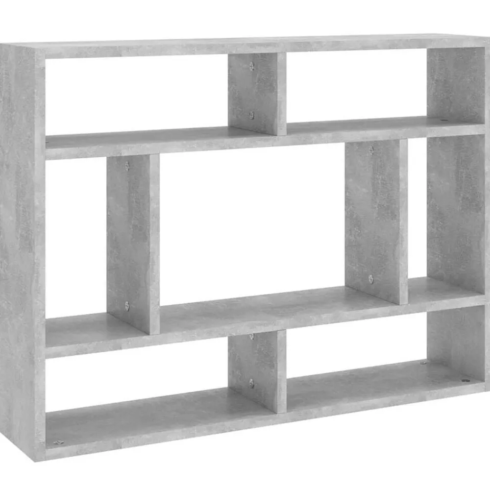 vidaXL Estanterías-Estantería de pared contrachapada gris hormigón 75x16x55 cm
