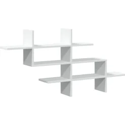 vidaXL Estanterías-Estantería de pared madera ingeniería blanca 124,5x18x60,5 cm