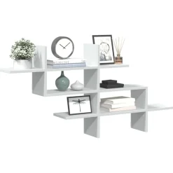 vidaXL Estanterías-Estantería de pared madera ingeniería blanca 124,5x18x60,5 cm