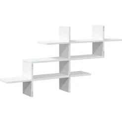 vidaXL Estanterías-Estantería de pared madera ingeniería blanca 124,5x18x60,5 cm