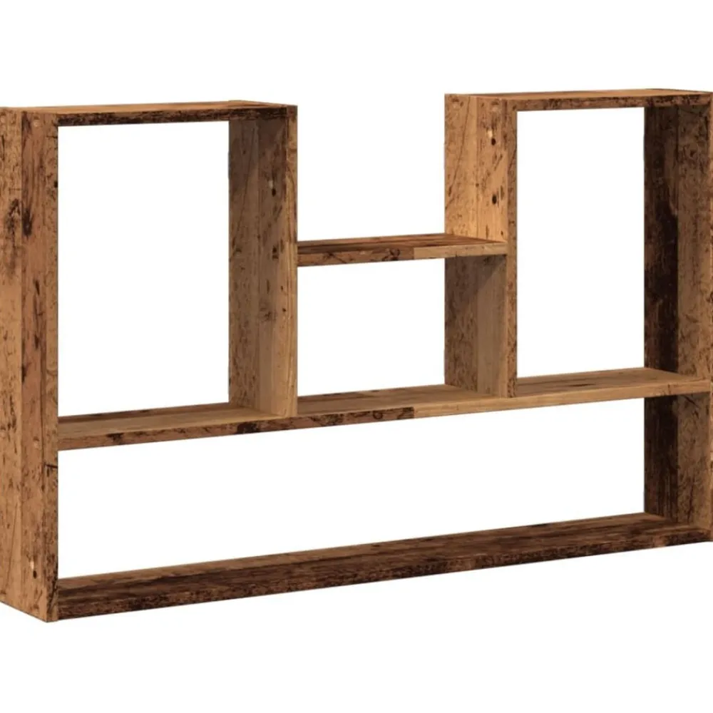 vidaXL Estanterías-Estantería de pared madera ingeniería envejecida 99x15x60 cm