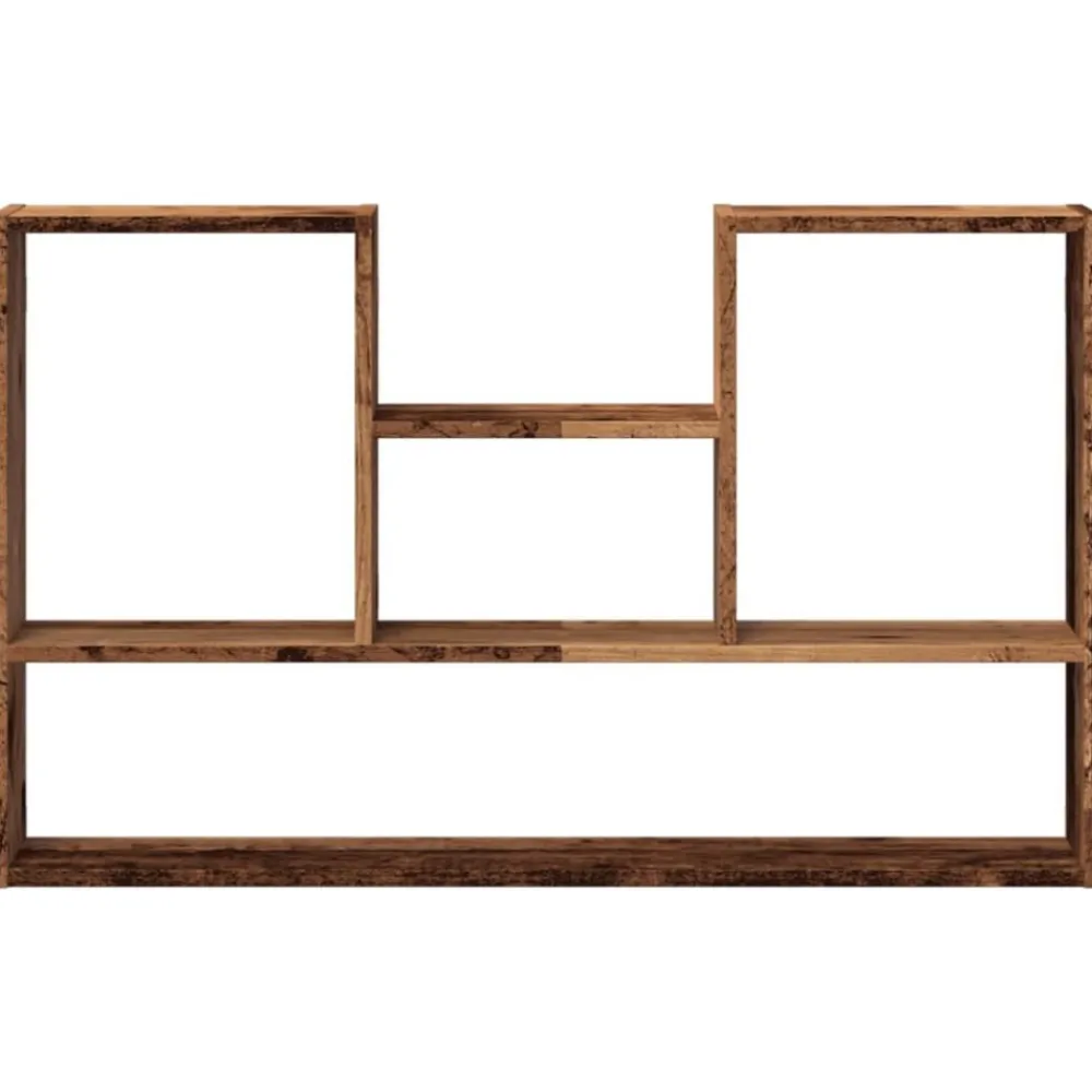 vidaXL Estanterías-Estantería de pared madera ingeniería envejecida 99x15x60 cm