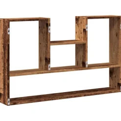 vidaXL Estanterías-Estantería de pared madera ingeniería envejecida 99x15x60 cm