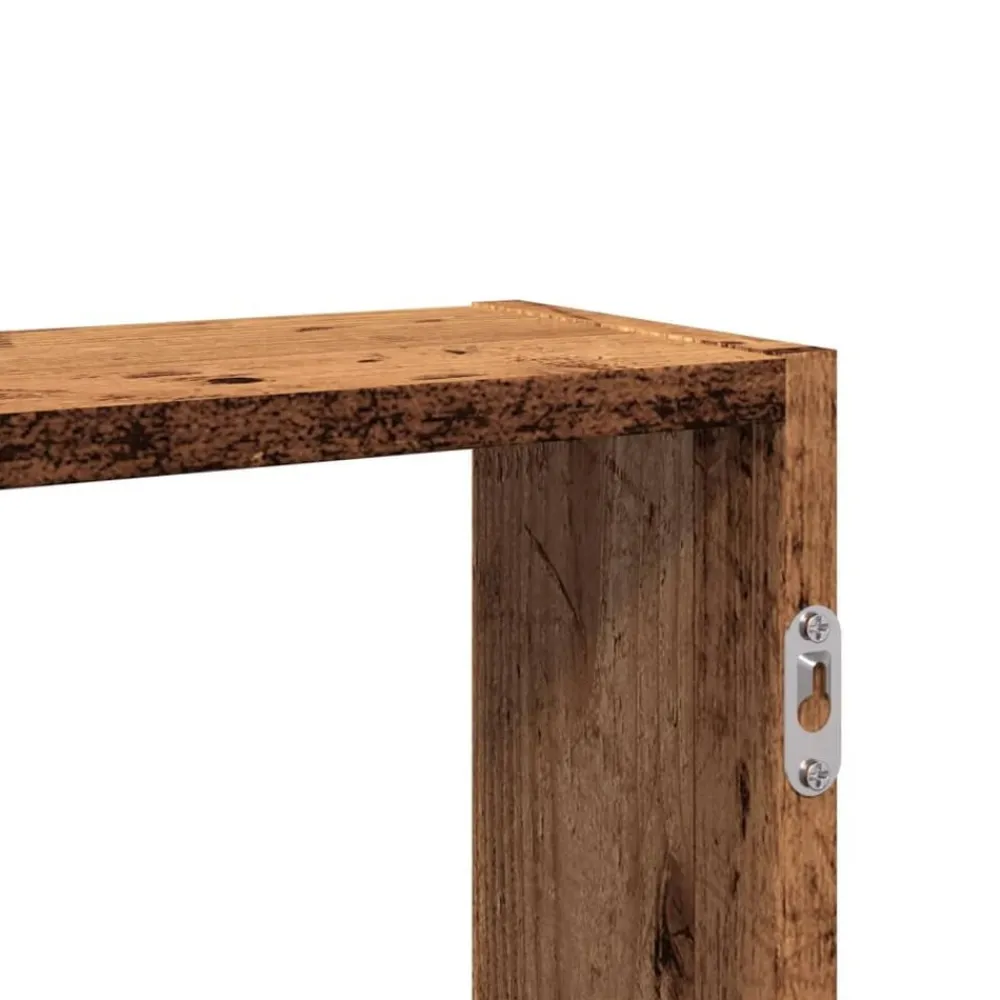vidaXL Estanterías-Estantería de pared madera ingeniería envejecida 99x15x60 cm