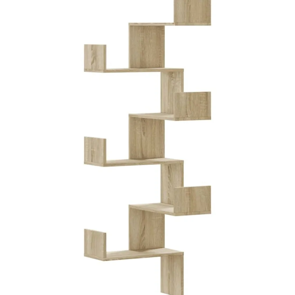 vidaXL Estanterías-Estantería de pared de esquina madera 45x45x147 cm