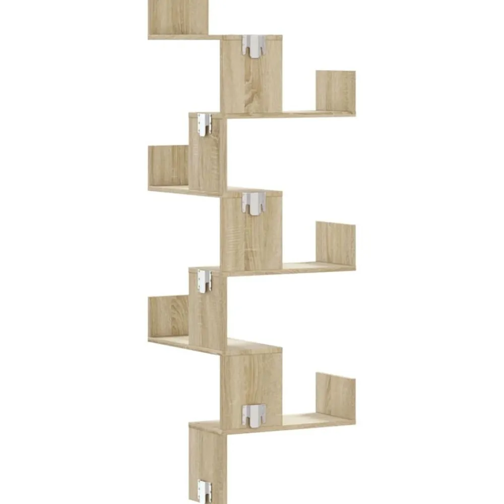 vidaXL Estanterías-Estantería de pared de esquina madera 45x45x147 cm