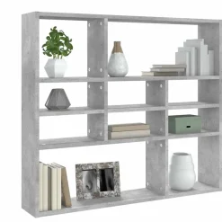 vidaXL Estantería de pared contrachapada gris hormigón 90x16x78 cm Gris hormigón Hot