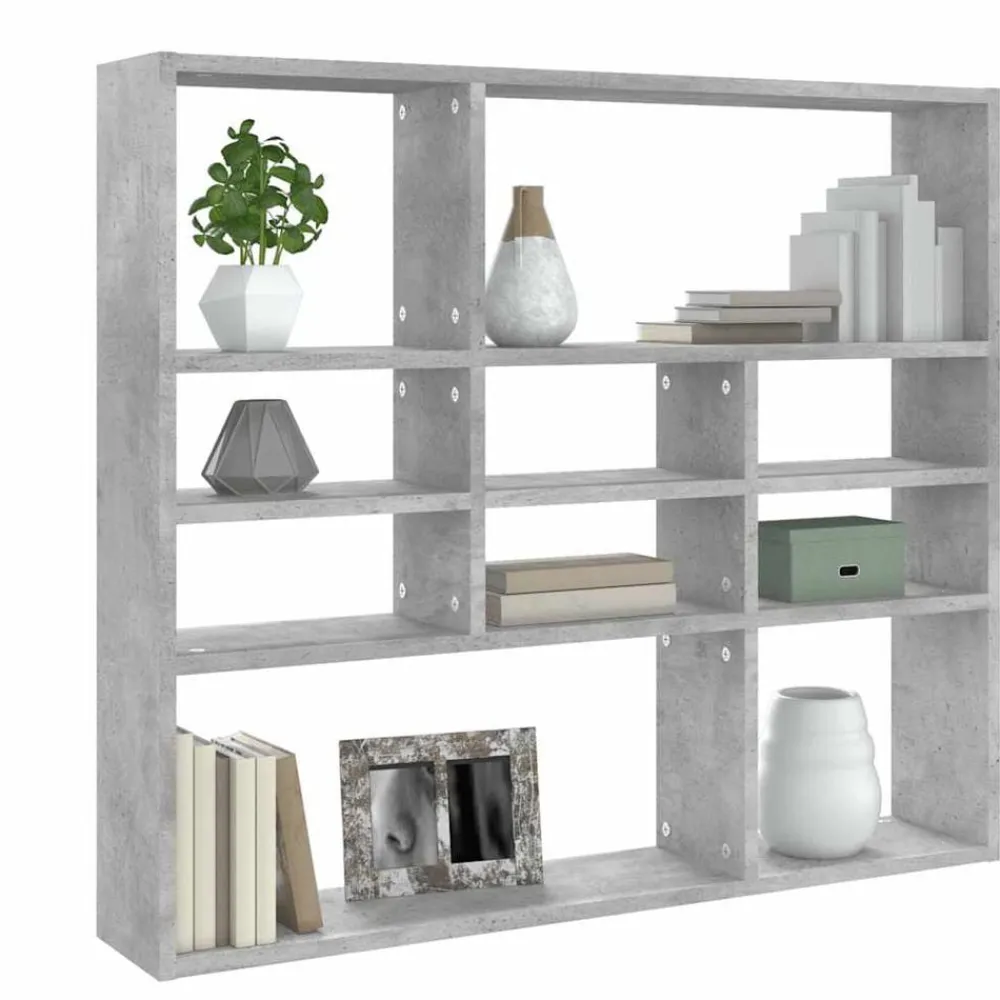 vidaXL Estantería de pared contrachapada gris hormigón 90x16x78 cm Gris hormigón Hot