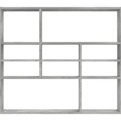 vidaXL Estantería de pared contrachapada gris hormigón 90x16x78 cm Gris hormigón Hot