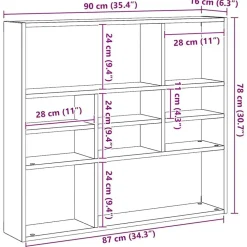 vidaXL Estantería de pared contrachapada gris hormigón 90x16x78 cm Gris hormigón Hot