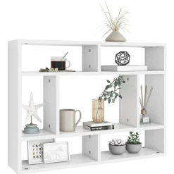 vidaXL Estantería de pared madera contrachapada 75x16x55 cm Blanco