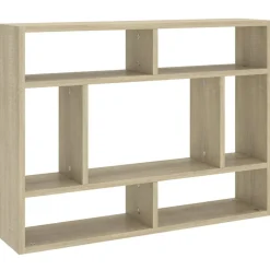 vidaXL Estantería de pared madera contrachapada color roble 75x16x55cm Roble Sonoma