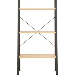 vidaXL Estantería de pie 3 baldas marrón claro y negro 56x35x108 cm Marr&oacute;n claro Clearance