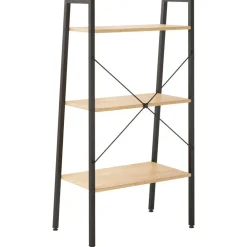 vidaXL Estantería de pie 3 baldas marrón claro y negro 56x35x108 cm Marr&oacute;n claro Clearance