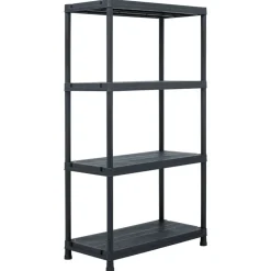 vidaXL Almacenamiento Industrial-Estantería de plástico 100 kg 60x30x138 cm negro