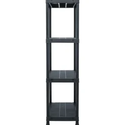 vidaXL Almacenamiento Industrial-Estantería de plástico 100 kg 60x30x138 cm negro
