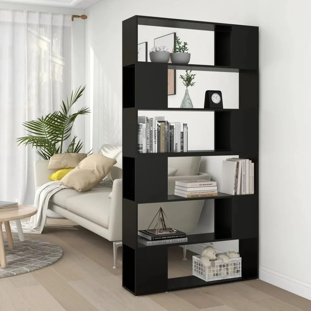 vidaXL Estantería divisor de espacios 100x24x188 cm Negro Outlet