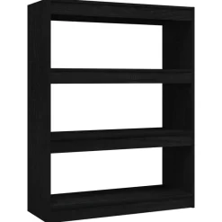 vidaXL Estantería divisor de espacios madera pino 100x30x103 cm Negro