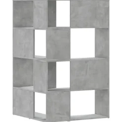 vidaXL Estanterías-Estantería esquina 4 niveles madera gris hormigón 85x85x140 cm