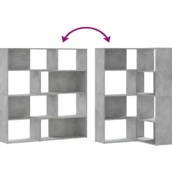 vidaXL Estanterías-Estantería esquina 4 niveles madera gris hormigón 85x85x140 cm