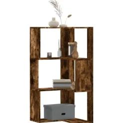 vidaXL Estanterías-Estantería esquina 3 niveles madera 50x50x102 cm