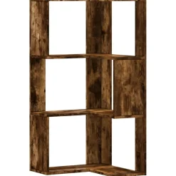 vidaXL Estanterías-Estantería esquina 3 niveles madera 50x50x102 cm