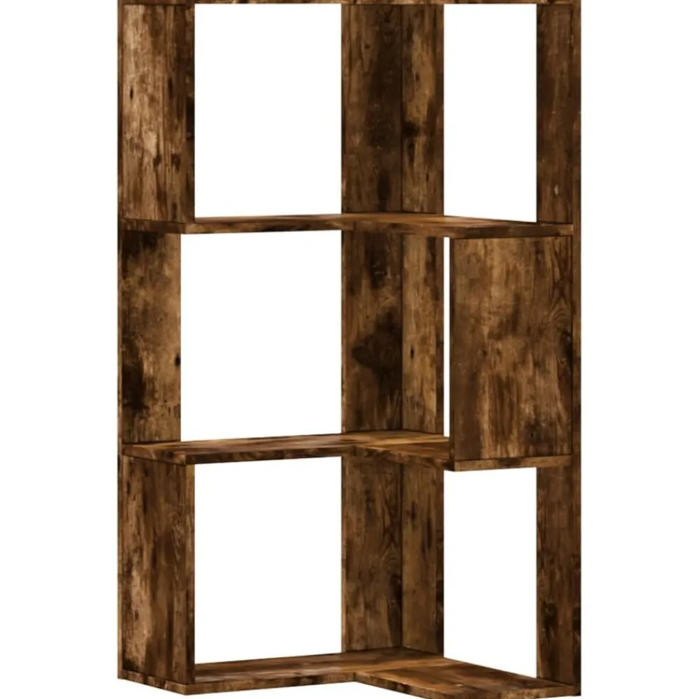 vidaXL Estanterías-Estantería esquina 3 niveles madera 50x50x102 cm