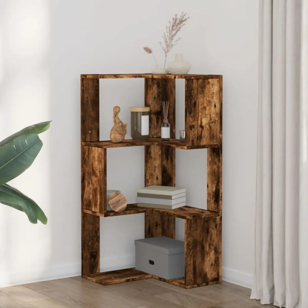 vidaXL Estanterías-Estantería esquina 3 niveles madera 50x50x102 cm