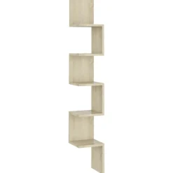 vidaXL Estanterías-Estantería esquina pared madera roble ahumado 20x20x127,5 cm