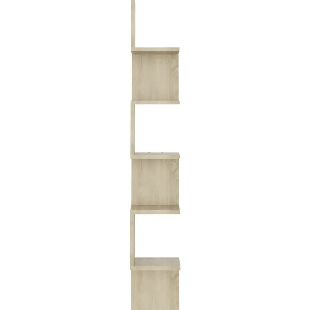 vidaXL Estanterías-Estantería esquina pared madera roble ahumado 20x20x127,5 cm