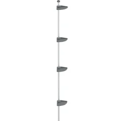 vidaXL Estantería esquina ducha telescópica 4 estantes aluminio plata Sale