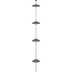 vidaXL Estantería esquina ducha telescópica 4 estantes aluminio plata Sale