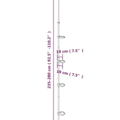 vidaXL Estantería esquina ducha telescópica 4 estantes aluminio plata Sale