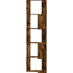 vidaXL Estantería esquina 5 niveles madera 50x50x179 cm Roble ahumado Hot
