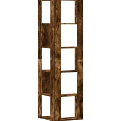 vidaXL Estantería esquina 5 niveles madera 50x50x179 cm Roble ahumado Hot